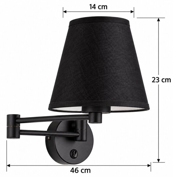 BRILAGI - Стенна лампа NUBILA 1xE27/15W/230V черна