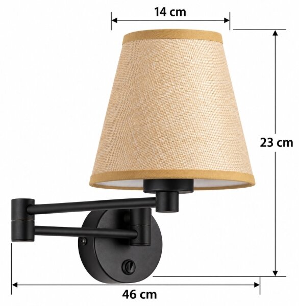 BRILAGI - Настенна лампа NUBILA 1xE27/15W/230V бежова/черна