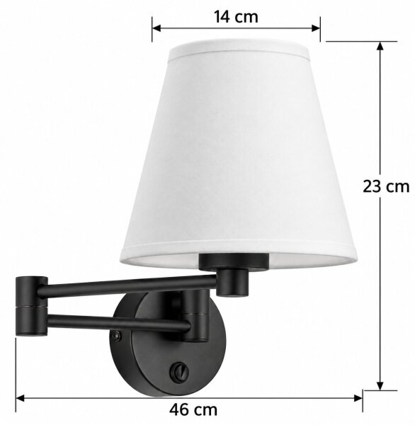 BRILAGI - Стенна лампа NUBILA 1xE27/15W/230V бяла/черна
