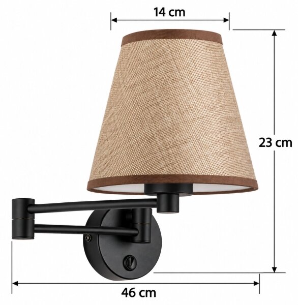BRILAGI - Стенна лампа NUBILA 1xE27/15W/230V кафява/черна