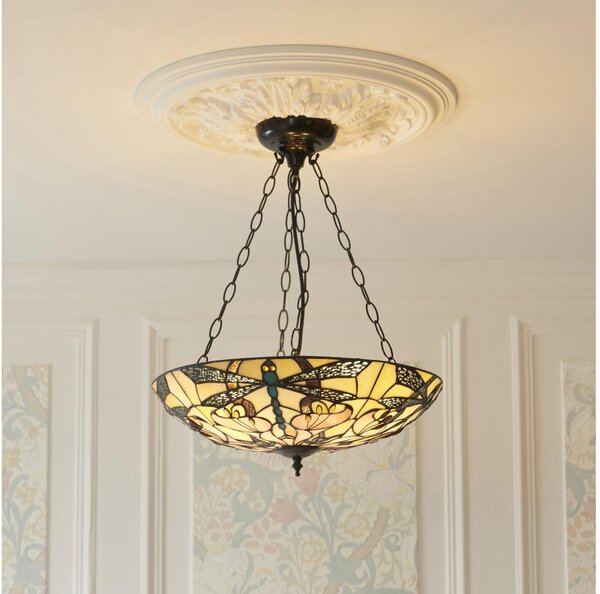 Endon 111869 - Полилей на верига Tiffany ASHTON 3xE27/10W/230V Ø 45 см