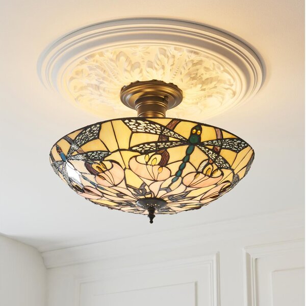 Endon 111892 - Елегантна плафониера в стил Тифани ASHTON, 3×E27 (10W), 230V, Ø 45 см