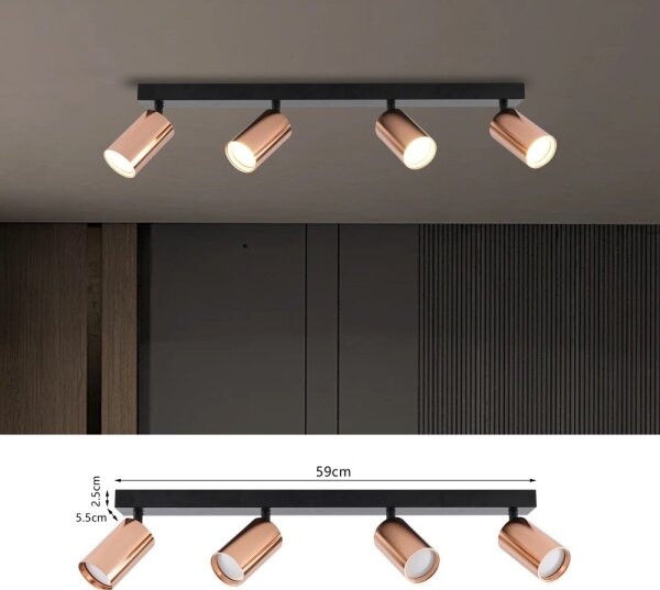 Immax NEO 08303L - Точково осветително тяло PUNTO 4xGU10/9W/230V розово злато