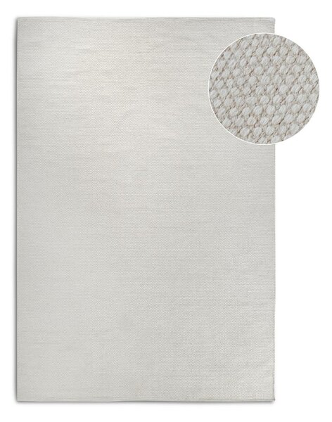 Кремав ръчно изработен килим със смес от вълна 80x150 cm Pradesh Natural White – Elle Decoration