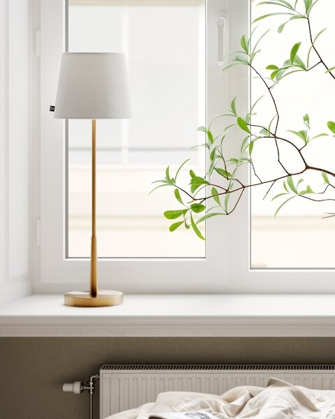 ByRydens 4002740-6501 - Настолна лампа LUMI 1xE27/8W/230V бяла/златна 68,5 см