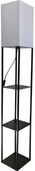 Brilagi - Подова лампа с рафтове GRADUS 1xE27/40W/230V 150 см черна/бяла