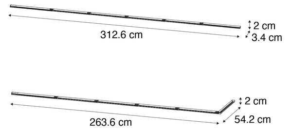 Модерна релсова система бяла 1-фазен 300cm - Iconic