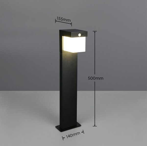 LED колонно външно осветително тяло със соларен панел (височина 50 cm) Colombo – Reality