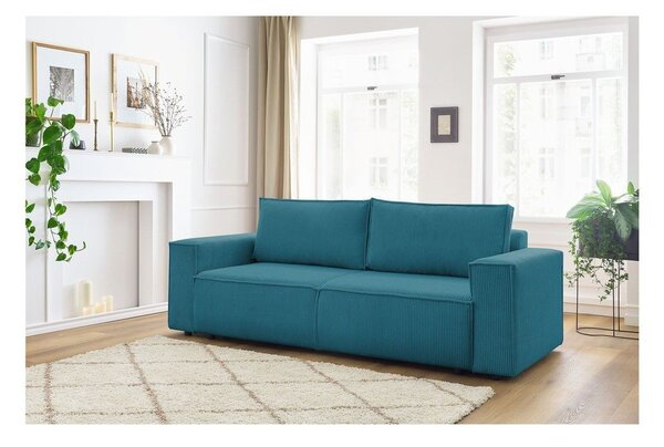 Тюркоаз сгъваем диван от рипсено кадифе 245 cm Nihad – Bobochic Paris