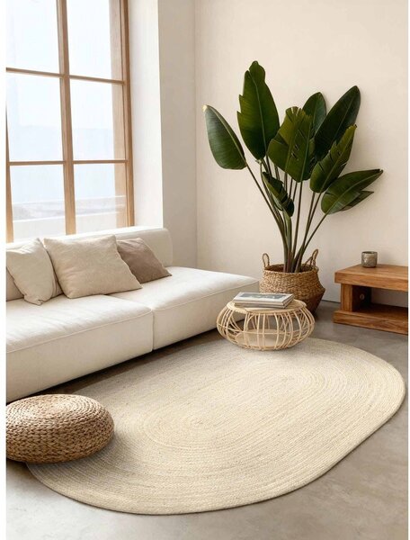 Двустранен ръчно изработен ютен килим в светло естествен цвят 160x230 cm Braided – Hanse Home