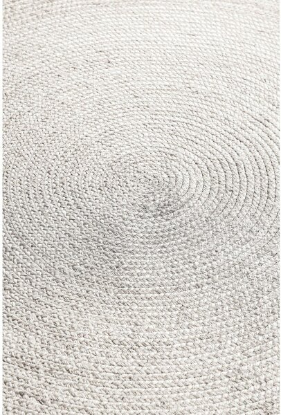 Бял двустранен ръчно изработен ютен кръгъл килим ø 140 cm Braided – Hanse Home