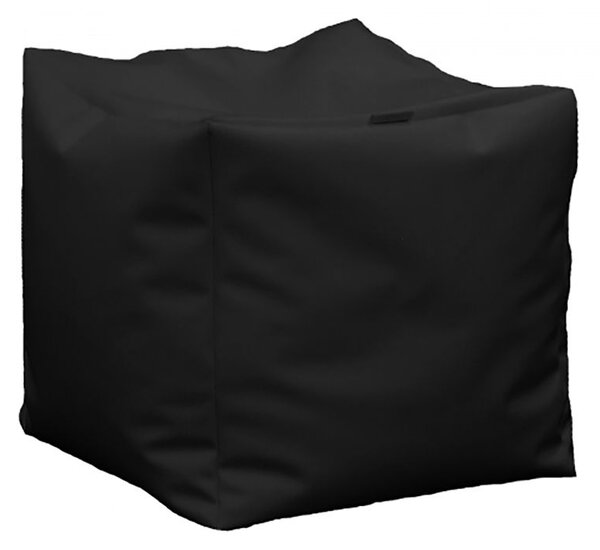 Пуф 130л., Табуретка Куб XL, Panama black, Перящ се калъф, Водоустойчив, Пълнеж от Полистиролни перли