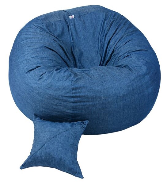 Комплект, Барбарон и декоративна възглавница, 600л., King Size - Denim, Перящ се калъф, Трансформира се в легло, Пълнеж с микс от мемори пяна и дунапрен, Гама Premium