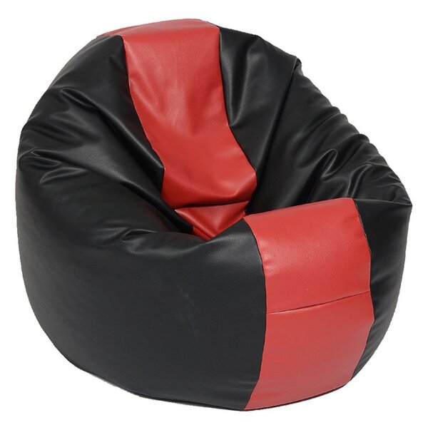 Калъф за пуф 330л., Relaxo XL - Black & Red, (Не съдържа пълнеж), Еко кожа