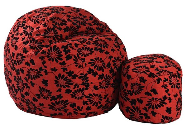 Комплект, Барбарон и табуретка за крака, 700л., King Size, Poppy, Перящ се калъф, Трансформира се в легло, Пълнеж с микс от мемори пяна и дунапрен, Гама Premium