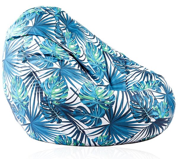 Калъф за пуф круша, 520л., Nirvana Gigant - Tropical Leaves, (Не съдържа пълнеж), водоустойчив, принт
