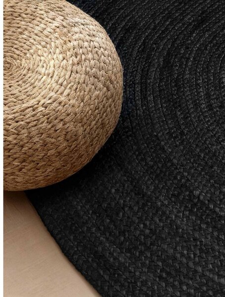 Черен двустранен ръчно изработен ютен килим 160x230 cm Braided – Hanse Home