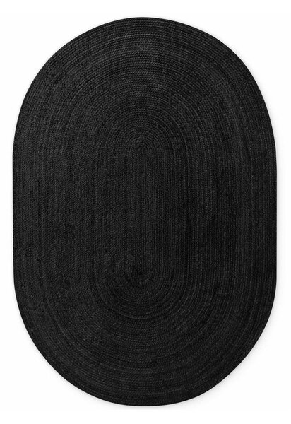Черен двустранен ръчно изработен ютен килим 160x230 cm Braided – Hanse Home