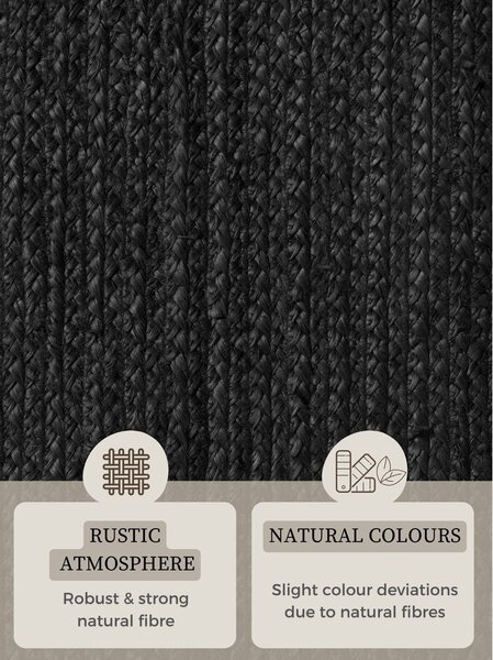 Черен двустранен ръчно изработен ютен килим 160x230 cm Braided – Hanse Home