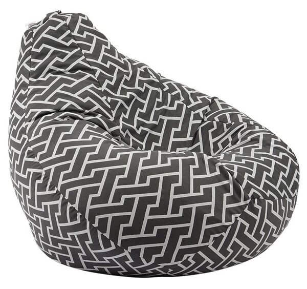 Пуф круша 320л., Nirvana Grande, Zippity Charcoal, Перящ се калъф, Пълнеж от Полистиролни перли, Гама Premium