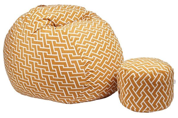 Комплект, Барбарон с табуретка за крака 700л., King Size, Zippity Orange, Перящ се калъф, Пълнеж с микс от мемори пяна и дунапрен, Гама Premium