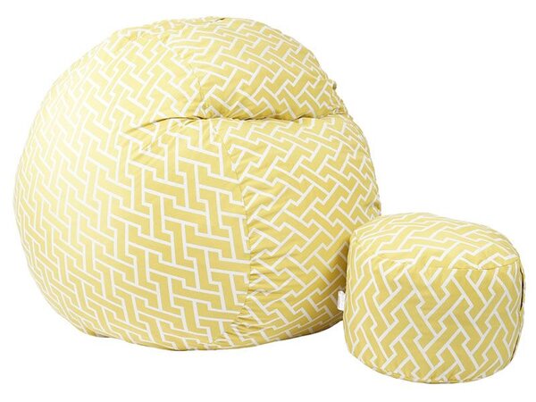 Комплект, Барбарон с табуретка за крака 700л., King Size, Zippity Yellow, Перящ се калъф, Пълнеж с микс от мемори пяна и дунапрен, Гама Premium