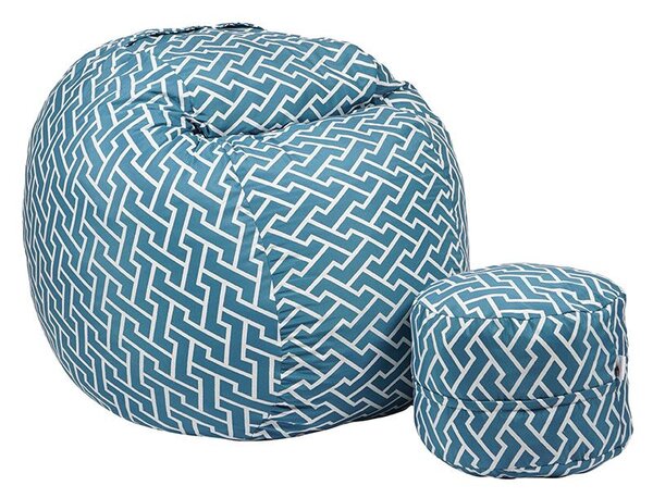 Комплект, Барбарон с табуретка за крака 700л., King Size, Zippity Turquoise, Перящ се калъф, Пълнеж с микс от мемори пяна и дунапрен, Гама Premium