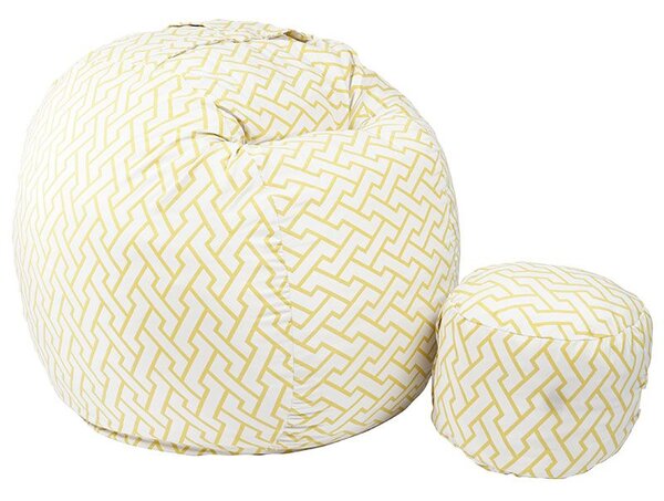 Комплект, Барбарон с табуретка за крака 700л., King Size, Zappity Yellow, Перящ се калъф, Пълнеж с микс от мемори пяна и дунапрен, Гама Premium
