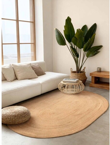 Двустранен ръчно изработен ютен килим в естествен цвят 160x230 cm Braided – Hanse Home