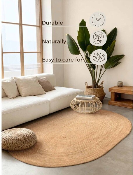 Двустранен ръчно изработен ютен килим в естествен цвят 160x230 cm Braided – Hanse Home