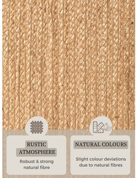 Двустранен ръчно изработен ютен килим в естествен цвят 160x230 cm Braided – Hanse Home