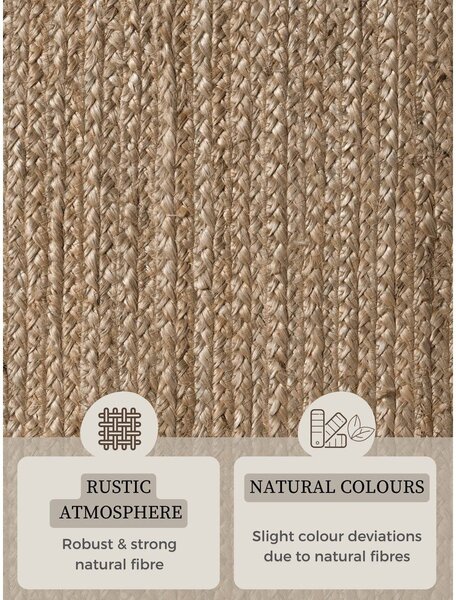 Двустранен ръчно изработен ютен килим в тъмно естествен цвят 160x230 cm Braided – Hanse Home