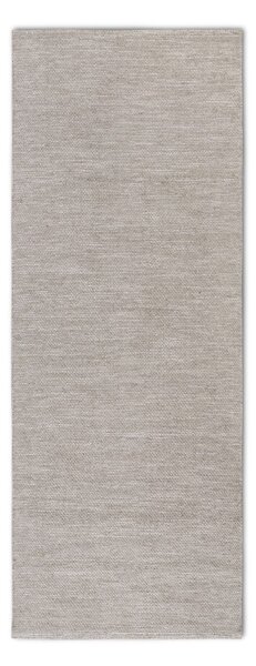 Бежова ръчно изработена пътека със смес от вълна 80x200 cm Pradesh Linen White – Elle Decoration