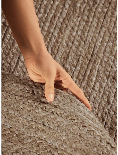 Двустранен ръчно изработен ютен килим в тъмно естествен цвят 160x230 cm Braided – Hanse Home