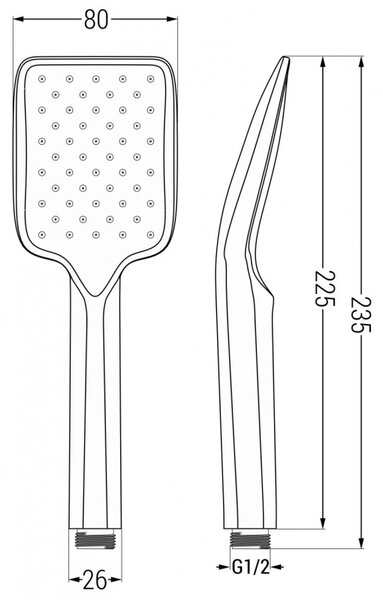 Mexen Uno DR62 настенен душ комплект, черен - 71435DR62-70