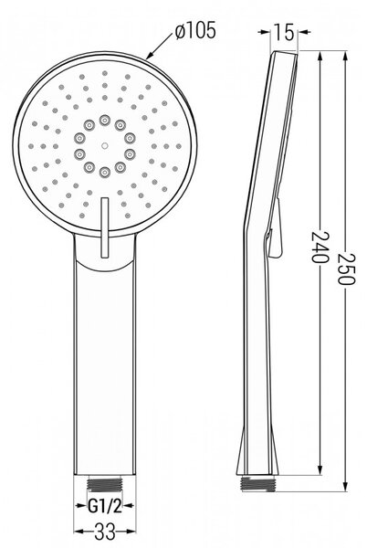 Mexen R-40 душ слушалка 3-функционална, розово злато - 79540-60