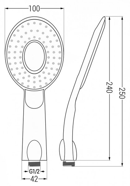 Mexen R-73 душовa ръчка 1-функционална, хром - 79573-00