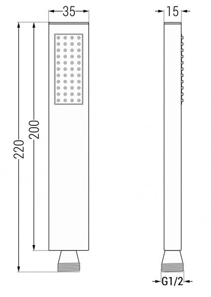 Mexen R-02 душова ръчка 1-функционална, бяла - 79500-20