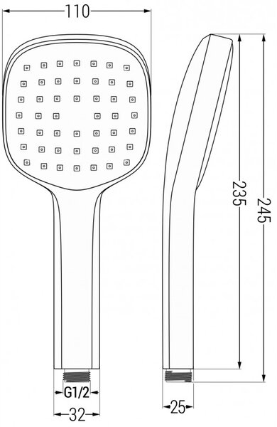 Mexen Uno DR33 вграден комплект за душ, хром - 71435DR33-00