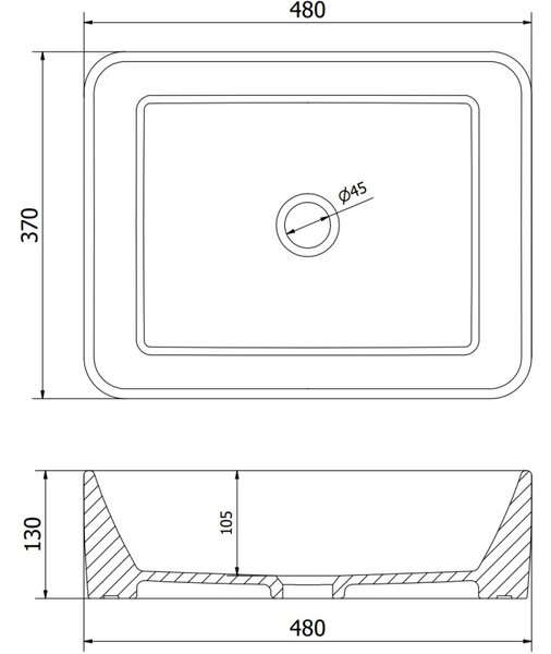 Mexen Catia мивка за поставяне на маса 48 x 37 см, бяла - 21314800