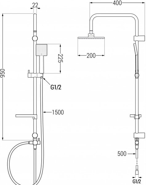 Mexen X45 колона за душ, златна - 798454591-50