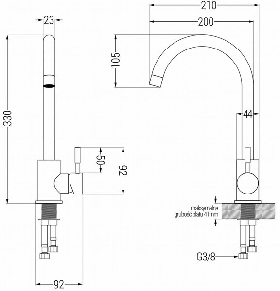 Mexen Foggia кран за кухня, златен - 671800-50