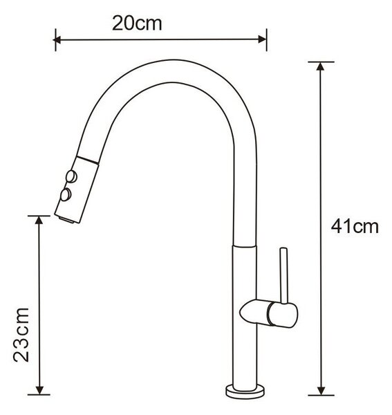 Mexen Ava кухненски смесител, златен - 672800-50