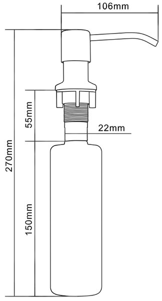 Mexen дозатор за течност за мивка, бял - 6601320-20