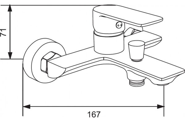 Mexen Alexa DS40 комплект за вана, черен - 71203DS40-70