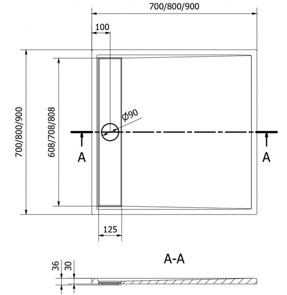 Mexen Amon квадратен душ SMC 80 x 80 см, бял - 4F108080