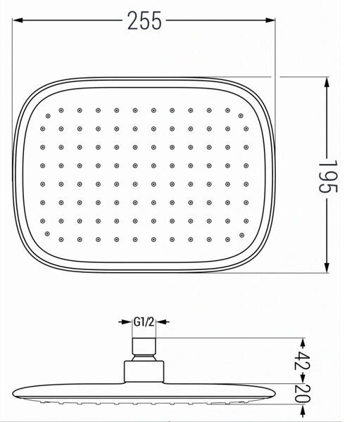 Mexen D-49 душ глава 25x29 см, бяла/златна - 79749-25