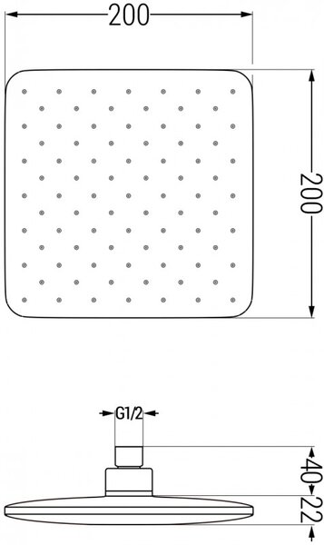 Mexen D-62 душ глава 20x20 см, хром - 79762-00