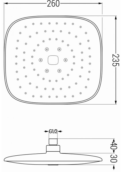 Mexen Uno DR33 вграден душов комплект, черен - 71435DR33-70