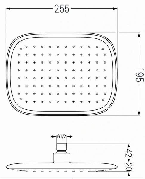 Mexen D-49 душ система 25x29 см, черна/златна - 79749-75